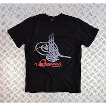 Stoned&Fame Unisex Siyah Osmanlı Tuğrası Baskılı T-shirt SIYAH