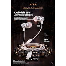 Simex İphone X-11-12-13-14 Serileri Uyumlu Bluetooth Bağlantılı İphone Kablolu Mikrofonlu Kulaklık Spd-04 Diğer
