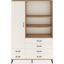 Arges Dolap 7 Raflı 6 Çekmeceli Tek Kapaklı 132x30x195 Çam-aytaşı/aytaşı Aytası/aytası