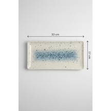 Flora Dikdörtgen Kayık Tabak 33x17cm Dijital Splash Rinart Krem
