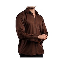 Dicotto Kahverengi Rahat Kesim Micro Kumaş Kol Düğmeli Regular Fit Erkek Gömlek - 190-11 001