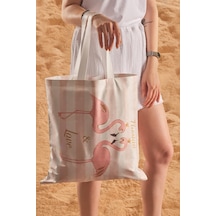 Passion Love Desen Baskılı Plaj Çantası Bej Passion Love Desen Baskılı Plaj Çantası Bej