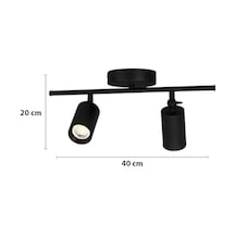 Spoti Modern Tasarım Salon - Mutfak - Banyo Spot Ledli Sıralı Avize Siyah, 40 Cm, 3000, Kelvin 0.25 KG