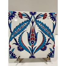Armada Çini 20x20 Cm Ac 2 Kırmızı Lale Desenli İznik Çini Seramik