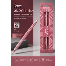 Serve Axium Mekanik Kurşun Kalem 0.7 Mm Alüminyum Gövde - Metalik Rose Çok Renkli