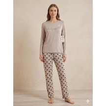 Miressa Uzun Kollu Pijama Takımı Krem
