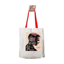 Art Hediye Kırmızı Kulplu Stranger Things Düşünce Fon Yıkanabilir Omuz Çanta Çok Renkli