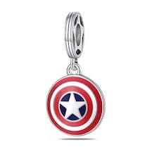 Fubena Captain America Shield Sallantılı Charm Gümüş