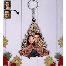 Bk Gift Kişiye Özel Sevgili Yılbaşı Karikatürlü Ahşap Anahtarlık -10, Yeni Yıl Hediyesi, Yılbaşı Hediyesi Kobitmeyencom35788 Bk Gift