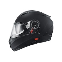 Ff868 Night Motosiklet Kaskı Güneş Vizörlü Çene Açılır Motorcu Kask Siyah