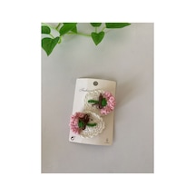 Adenya Sepeti El Emeği Örgü Karanfil Toka 2'li Set Pembe