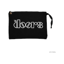 Zepplin Giyim The Doors Outline Siyah Clutch Astarlı Cüzdan / El Çantası