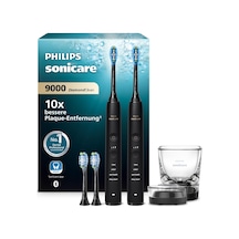 Philips Sonicare Diamondclean 9000 Elektrikli Diş Fırçası, İkili Paket, Uygulamalı Sonik Diş Fırçası, Basınç Sensörü, 4 Fırçalama Modu, 3 Yoğunluk Seviyesi, Şarj Camı, Siyah, Model Hx9914/63