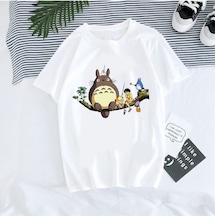 Noıssey Kırmızı Etiket Gala Unisex Totoro Stüdyo Ghibli Goth T-shirt Model105 17062 Beyaz