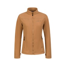 2As Cara Kadın Tam Fermuarlı İnce Polar Sweatshirt Camel