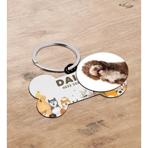 Bk Gift Evcil Dostlara Özel İsimli 2 Li Ahşap Pet Tasma Künyesi - Model 2-10 Çok Renkli