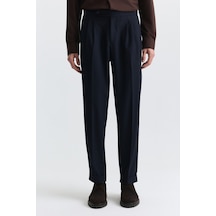 Antioch Tapered Fit Çift Pileli Pantolon Lacivert