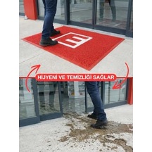 Eczane Önü Paspası E Logo Giriş İşyeri Eczane Mağaza Girişi Kapı Önü Kıvırcık Hijyen Halısı 60x80 Cm 50 x 22