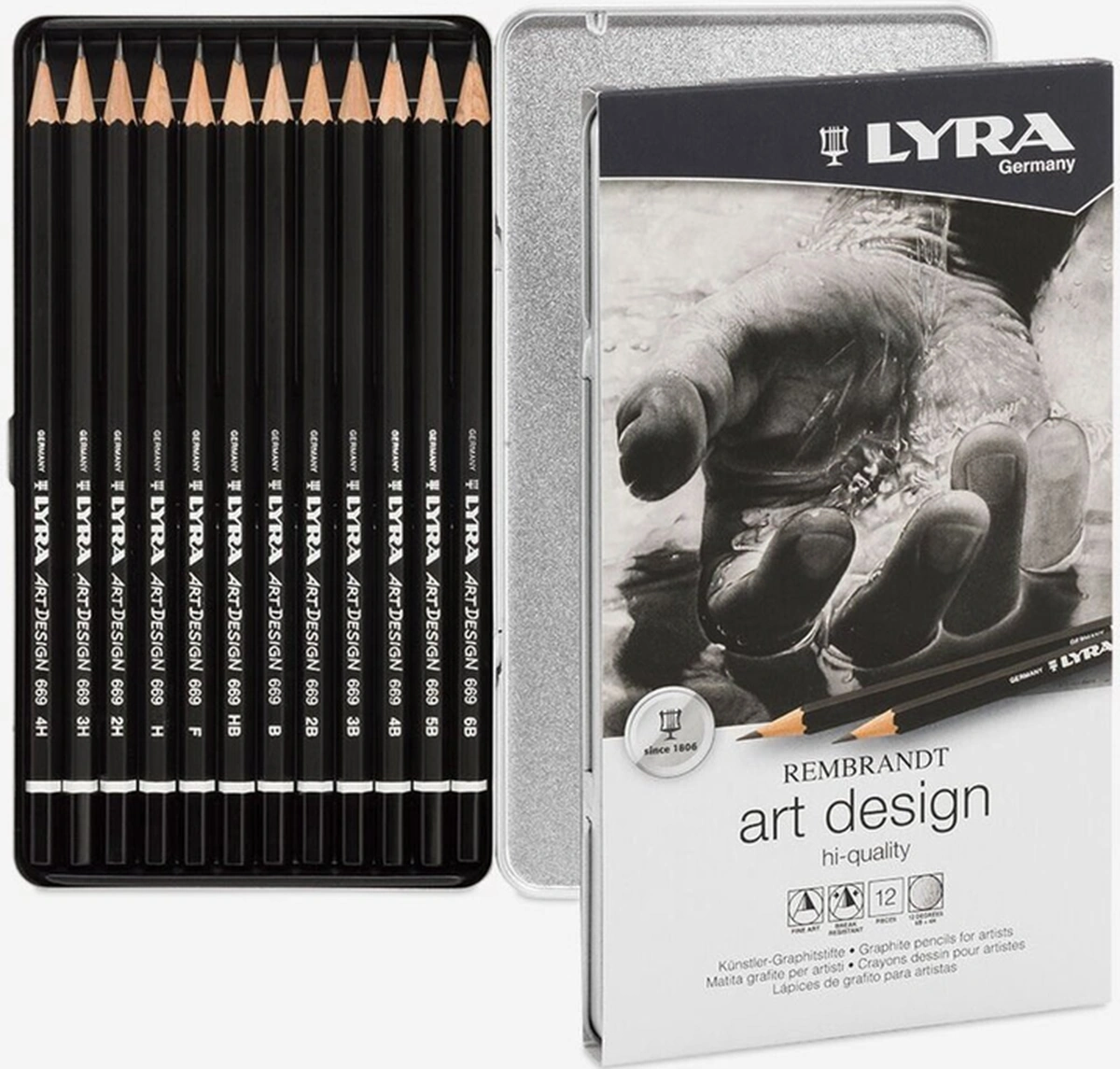 Rembrandt Art Design 12li Metal Kutu Standart