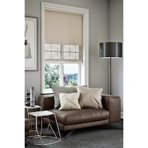 Perdea Lazer Kesim Mat Stor Perde, Lazer Kesimli Klasik Serisi, C-201003 Açık Kahverengi