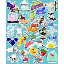 Skate Board Seri 1 Sticker Seti Laptop Ajanda Pc Tablet Telefon Defter Etiket Bullet Journal Diğer