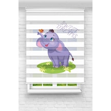 Perdeoutlet38 Baskılı Renkli Sevimli Fil Dijital Baskılı Zebra Perde-cocuk Odası-stor Perde Model:tycc447f3eab503dcad9d5900 Çok Renkli