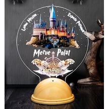 Potter Hogwarts Figürlü Dekoratif Hediye, İsimli Hogwarts Hediyesi Renkli Baskılı Led Lamba .