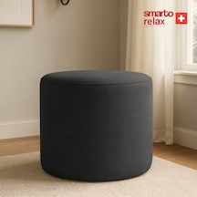 Smarto Relax Puf Babyface Kumaş Silindir Puf 40 45 Cm Gri