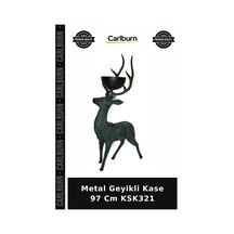 Özel Üretim Dekoratif Geyik Figürlü Sunumluk Salon Aksesuar Metal Geyikli Kase 97 Cm Ksk321