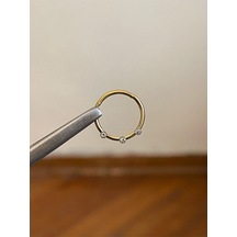 316 L Cerrahi Çelik Atom Taşlı Kıkırdak Piercingi Rook Orbital Helix Septum Piercing Gold