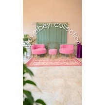 Köşe Takım,çay Seti Ikili Koltuk Pembe Berjer Ve Puf Takımı Salon, Balkon, Ofis 3 Lü Takım Pembe