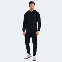 Slazenger KEEN IN Erkek Fermuarlı Kapüşonlu Cepli Siyah Eşofman Takımı