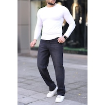 Blayn Jeans Erkek Antrasit Baggy Kot Pantolon - Geniş Kalıp Günlük Rahat Denim Jean