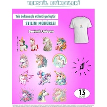 Ütü İle Yapışan Kıyafet Etiketi Unicorn 13lü Set Karışık