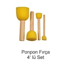 Sünger Ponpon Fırça 4'lü Set