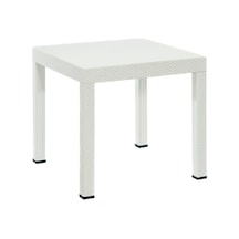 Rattan 80x80 Camsız Beyaz Masa - Bahçe&balkon&teras Beyaz
