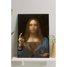 Pster14715 Salvator Mundi - Vinci Sanatsal Çerçeveli Tablo 50 X 70