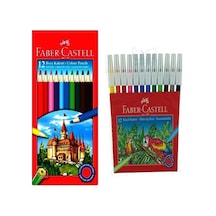 Faber Castell Kuru Boya 12 Li Tam Boy - Keçeli Boya Kalemi 12 Li - 2 Li Set 12renk