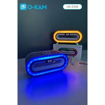 O-kam Ok-s306 Bluetooth Rgb Saatli Kablosuz Şarjlı Hoparlör