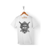 Vıkıngs Skull Head Iskandinav Vikingler Erkek Tişört 001