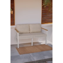 Neokas Metal Bahçe Oturma Grubu, Balkon Takımı, Kafe Koltuğu, Bekleme Alanı Koltuğu, 1 Adet İkili Koltuk Beyaz