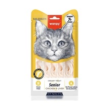 Wanpy Senior Tavuklu & Ciğerli 7+ Yaşlı Sıvı Kedi Ödül Maması 5x14 Gr