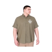 Mode Xl Büyük Beden Erkek Gabardin Gömlek Everyday Essentials U25602 Haki Haki