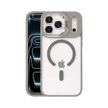 Joko Apple iPhone Uyumlu  17 Pro Uyumlu Remim Lensli Magsafe Standlı Kapak - Titan Gri