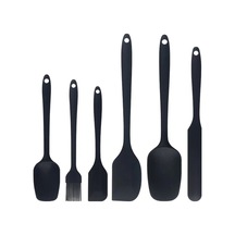 Chuangyinshop Siyah 6 Parça Silikon Spatula Seti Pişirme Ve Karıştırma İçin Yüksek Isıya Dayanıklı 4 Renk Seçeneği Siyah