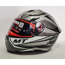 MT Kask Revenge 2 Kley B0 Parlak Gri - Şeffaf Vizörlü