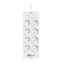 Termal Akım Korumalı, 8'li Priz Soketi, Isıya Dayanıklı Yapı, 8x Priz, 2x Usb, 2x Type-c Girişi, 20w Hızlı Şarj, Çocuk Korumalı Çoğaltıcı, 2 Metre Uzatma Kablosu 230v/16a/1050j