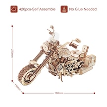 Robotime ROKR Cruiser Motosiklet 3D Ahşap Puzzle LK504
