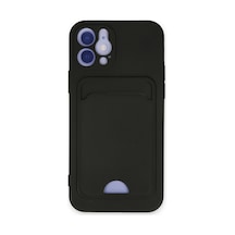 Apple iPhone Uyumlu 12 Kılıf Kelvin Kartvizitli Silikon - Siyah Bz8683140168582