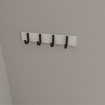 Hepsi3boyutlu Modern Duvar & Kapı Baston Askılık - 4 Adet Siyah J Askılık - Model No : 6 Siyah